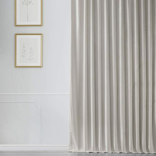  HPD Half Price Drapes VPCH-VET160401-120 Signature Doublewide Blackout Velvet Curtain,Reflection Grey,100 X 120