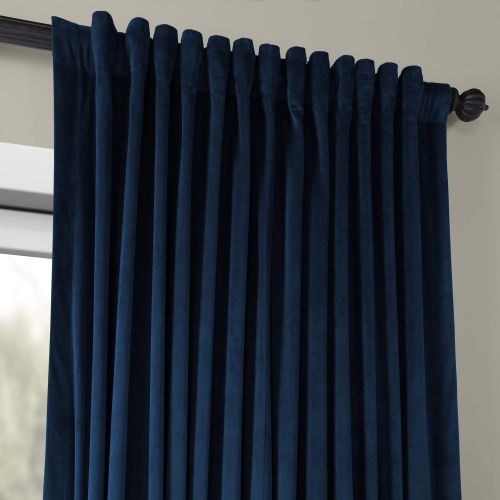  HPD Half Price Drapes VPCH-VET160401-120 Signature Doublewide Blackout Velvet Curtain,Reflection Grey,100 X 120