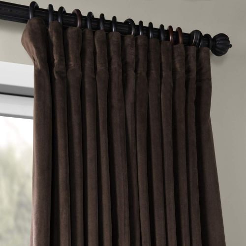  HPD Half Price Drapes VPCH-VET160401-120 Signature Doublewide Blackout Velvet Curtain,Reflection Grey,100 X 120