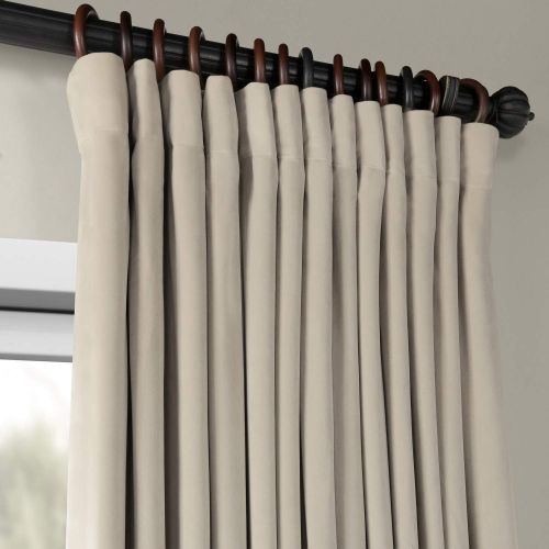  HPD Half Price Drapes VPCH-VET160401-120 Signature Doublewide Blackout Velvet Curtain,Reflection Grey,100 X 120