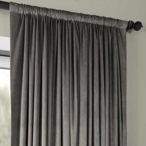  HPD Half Price Drapes VPCH-VET160401-120 Signature Doublewide Blackout Velvet Curtain,Reflection Grey,100 X 120