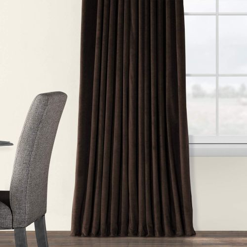  HPD Half Price Drapes VPCH-VET160401-120 Signature Doublewide Blackout Velvet Curtain,Reflection Grey,100 X 120