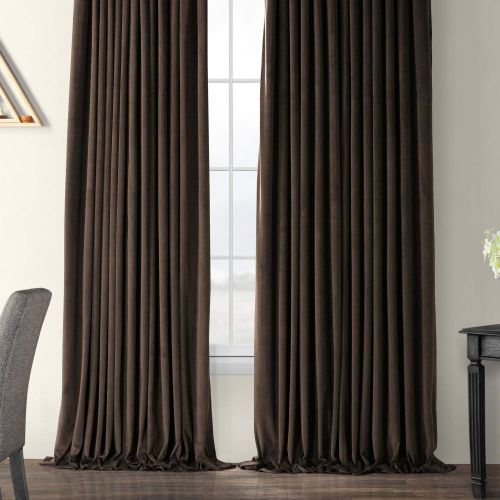  HPD Half Price Drapes VPCH-VET160401-120 Signature Doublewide Blackout Velvet Curtain,Reflection Grey,100 X 120