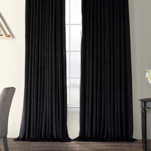  HPD Half Price Drapes VPCH-VET160401-120 Signature Doublewide Blackout Velvet Curtain,Reflection Grey,100 X 120