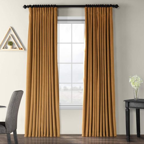  HPD Half Price Drapes VPCH-VET160401-120 Signature Doublewide Blackout Velvet Curtain,Reflection Grey,100 X 120