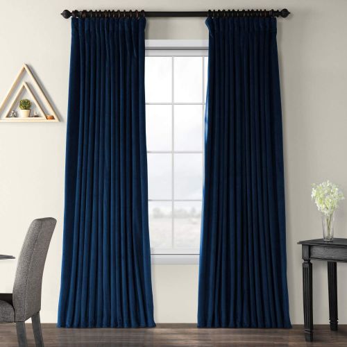  HPD Half Price Drapes VPCH-VET160401-120 Signature Doublewide Blackout Velvet Curtain,Reflection Grey,100 X 120