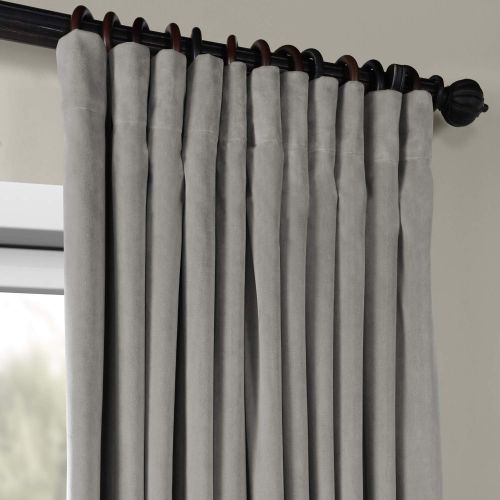  HPD Half Price Drapes VPCH-VET160401-120 Signature Doublewide Blackout Velvet Curtain,Reflection Grey,100 X 120