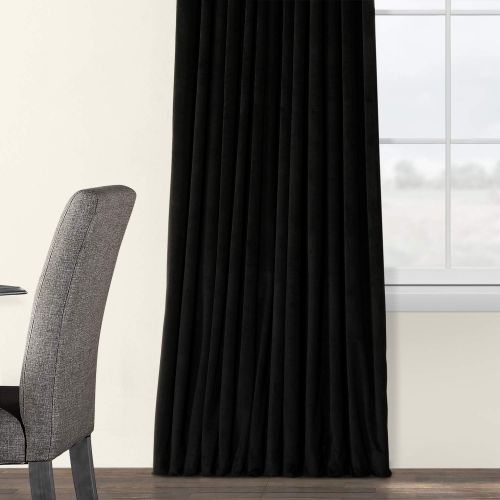  HPD Half Price Drapes VPCH-VET160401-120 Signature Doublewide Blackout Velvet Curtain,Reflection Grey,100 X 120