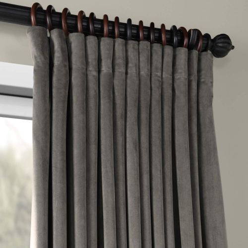  HPD Half Price Drapes VPCH-VET160401-120 Signature Doublewide Blackout Velvet Curtain,Reflection Grey,100 X 120