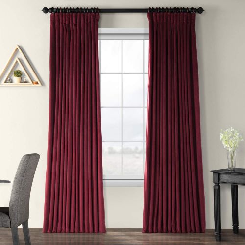  HPD Half Price Drapes VPCH-VET160401-120 Signature Doublewide Blackout Velvet Curtain,Reflection Grey,100 X 120