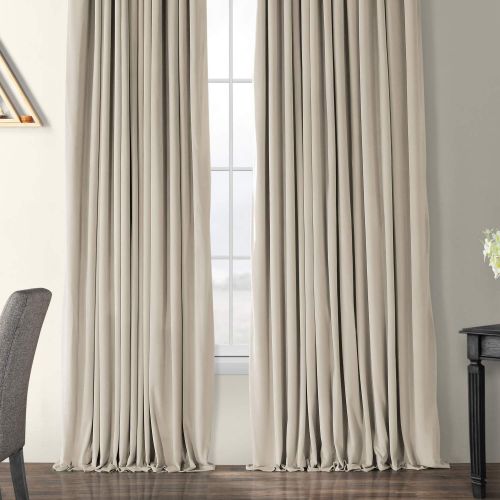  HPD Half Price Drapes VPCH-VET160401-120 Signature Doublewide Blackout Velvet Curtain,Reflection Grey,100 X 120