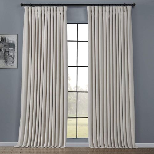  HPD Half Price Drapes VPCH-VET160401-120 Signature Doublewide Blackout Velvet Curtain,Reflection Grey,100 X 120