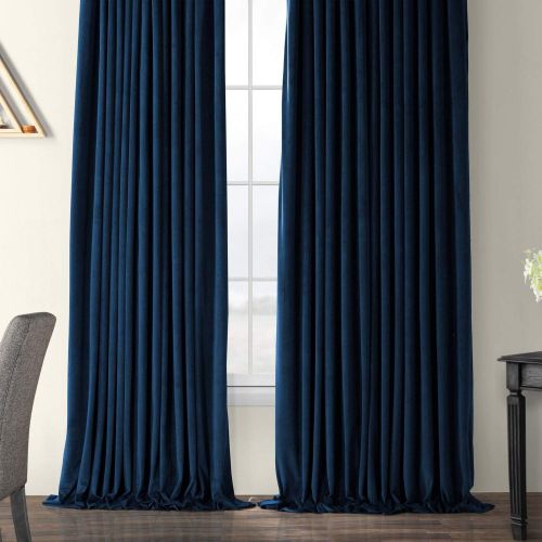  HPD Half Price Drapes VPCH-VET160401-120 Signature Doublewide Blackout Velvet Curtain,Reflection Grey,100 X 120