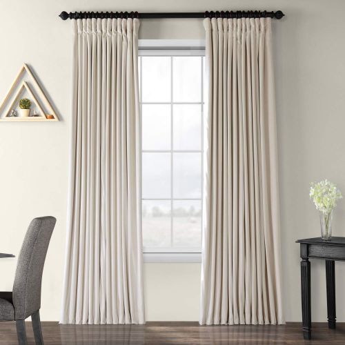  HPD Half Price Drapes VPCH-VET160401-120 Signature Doublewide Blackout Velvet Curtain,Reflection Grey,100 X 120