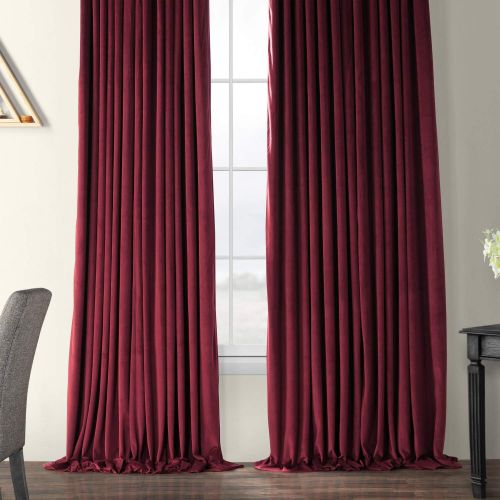  HPD Half Price Drapes VPCH-VET160401-120 Signature Doublewide Blackout Velvet Curtain,Reflection Grey,100 X 120