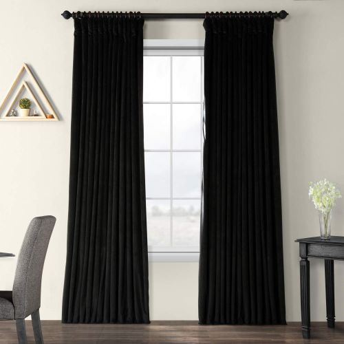  HPD Half Price Drapes VPCH-VET160401-120 Signature Doublewide Blackout Velvet Curtain,Reflection Grey,100 X 120