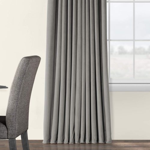  HPD Half Price Drapes VPCH-VET160401-120 Signature Doublewide Blackout Velvet Curtain,Reflection Grey,100 X 120