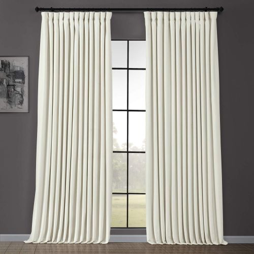  HPD Half Price Drapes VPCH-VET160401-120 Signature Doublewide Blackout Velvet Curtain,Reflection Grey,100 X 120