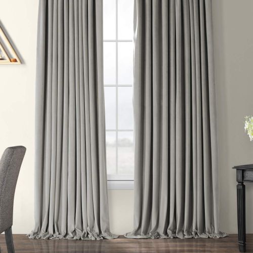  HPD Half Price Drapes VPCH-VET160401-120 Signature Doublewide Blackout Velvet Curtain,Reflection Grey,100 X 120