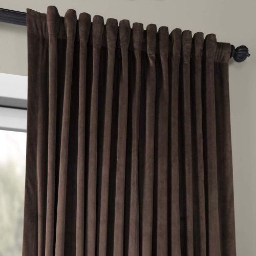  HPD Half Price Drapes VPCH-VET160401-120 Signature Doublewide Blackout Velvet Curtain,Reflection Grey,100 X 120