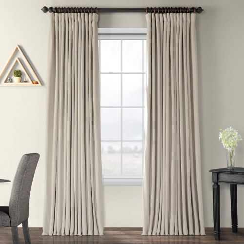  HPD Half Price Drapes VPCH-VET160401-120 Signature Doublewide Blackout Velvet Curtain,Reflection Grey,100 X 120