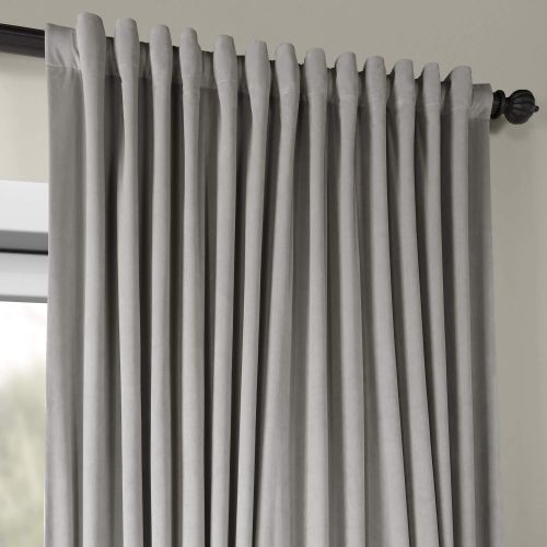  HPD Half Price Drapes VPCH-VET160401-120 Signature Doublewide Blackout Velvet Curtain,Reflection Grey,100 X 120