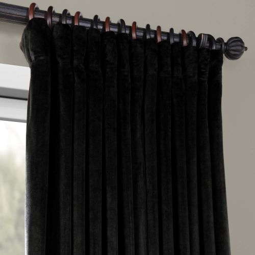  HPD Half Price Drapes VPCH-VET160401-120 Signature Doublewide Blackout Velvet Curtain,Reflection Grey,100 X 120