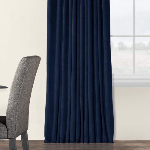  HPD Half Price Drapes VPCH-VET160401-120 Signature Doublewide Blackout Velvet Curtain,Reflection Grey,100 X 120