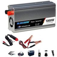 [아마존베스트]-Service-Informationen HPDOW 1000 W (peak 2000 W) pure sine inverter, 12 V/24 V to 110 V/230 V car power converter with USB ports cigarette lighter connections, 12V