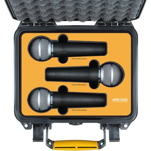  HPRC HPRC2200 Universal Hard Case for 3 Handheld Microphones