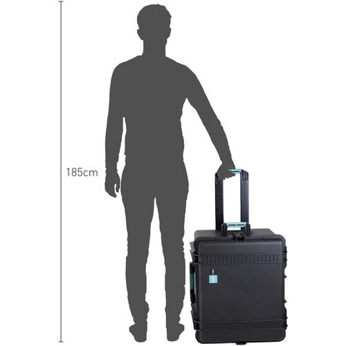  HPRC 2730 Wheeled Hard Case (Black with Blue Handle)