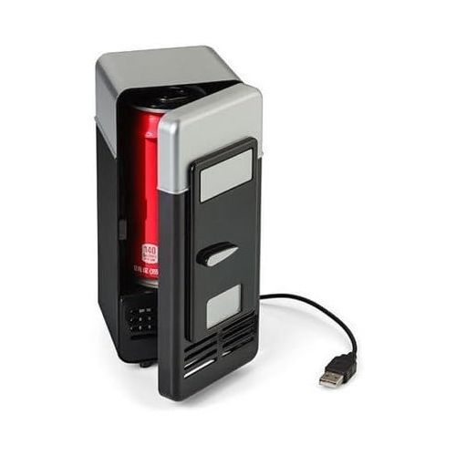  [아마존베스트]Mini PC USB Fridge, HQF Portable USB Beverage Drink Cans Fridge USB Powered Cooler & Warmer Car Refrigerator for Cold/Hot Beverage Drinks (Black)