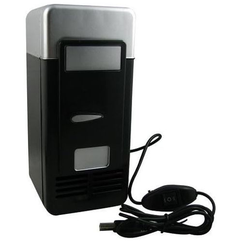  [아마존베스트]Mini PC USB Fridge, HQF Portable USB Beverage Drink Cans Fridge USB Powered Cooler & Warmer Car Refrigerator for Cold/Hot Beverage Drinks (Black)