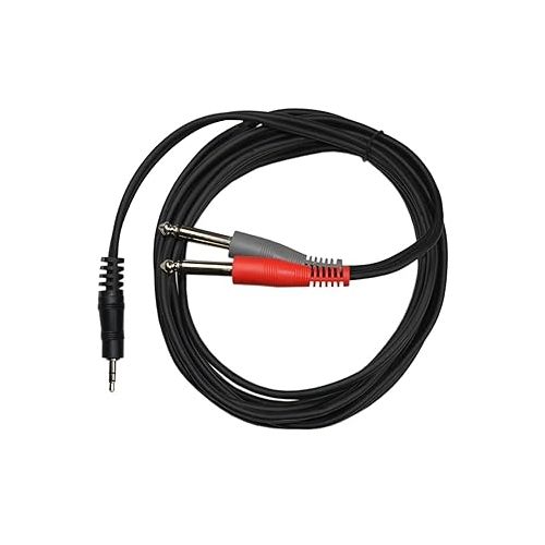  HQRP 10 ft Balanced 1/8 Inch (3.5mm) TRS to Unbalanced Dual 1/4 Inch (6.35mm) TS Cable for Speakers, CD Players, MP3 Players, Walkmans and M-Audio Studiophile Series BX5a Speakers