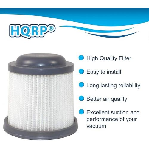  HQRP 2-Pack Washable Filter Compatible with Black & Decker BDH2000PL, BDH1600PL, BDH2020FLFH, BDH1620FLFH, BDH2020FL Flex Lithium Pivot Vac Vacuums, Replacement PVF110, 90552433, 90552433-01