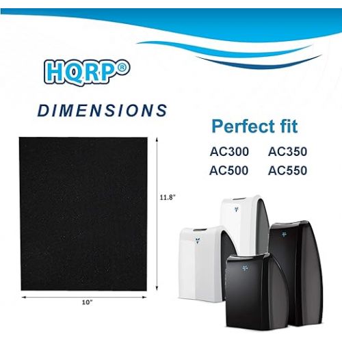  HQRP 2-Pack Activated Carbon Filter Compatible with Vornado MD1-0023 Replacement fits AC300, AC350, AC500, AC550 models