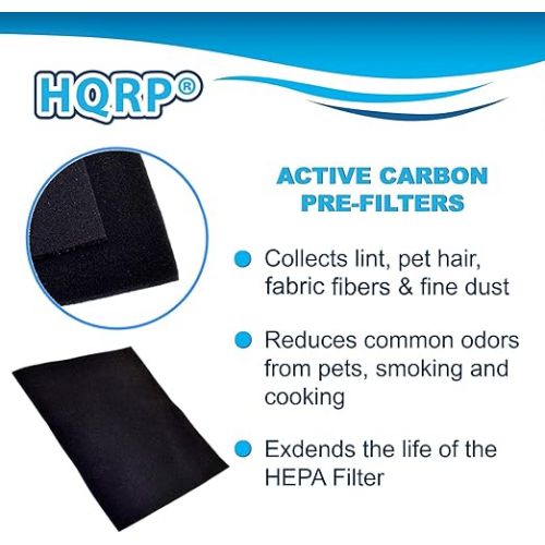  HQRP 2-Pack Activated Carbon Filter Compatible with Vornado MD1-0023 Replacement fits AC300, AC350, AC500, AC550 models