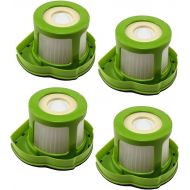 HQRP 4-Pack Filter Set Compatible with Bissell 1782 17823 Pet Hair Eraser Cordless Hand Vac Car Vacuum, Parts # 1608653 & 1608654 Replacement