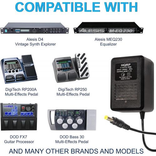  HQRP AC Adapter Compatible with Digitech PS0913B RP200A RP250 RP255 RP350 RP300A RP355 RPx400 RP1000 RP100 RP100A RP150 RP155 VL4 BP200 BP355 Power Supply Cord Transformer