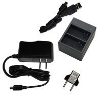 HQRP Kit AC Adapter and USB Battery Charger Compatible with GoPro HERO3 Hero-3 CHDHX-301 CHDHN-301 CHDHE-301 Action Camera Camcorder Power Supply Cord AC Adaptor Charger + Euro Plu