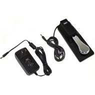 HQRP AC Adapter & Sustain Pedal works with Yamaha PSR-E203 YPT-200 YPT-210 YPT-220 PSR-E313 DGX-200 DGX-300 DGX-500 PSR-195 PSR-225 PSR-240 PSR-248 PSR-E213 PSR-E223 PSR-E323 PSR-2