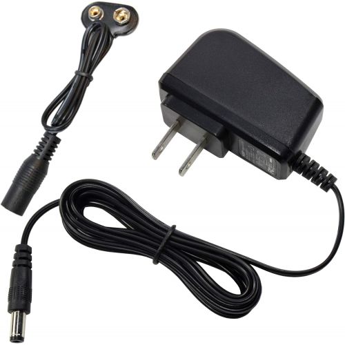 HQRP AC Adapter w/ 9V Battery Snap Connector for Boss CS-3 Compression Sustainer DS-1 Distortion MT-2 Metal Zone RC-3 Loop Station RV-5 Effects Pedal w/Battery Clip Converter + Eur