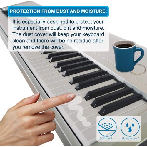  [아마존베스트]HQRP Elastic Dust Cover compatible with Casio CDP-130 CDP130 Privia PX-350 PX350 PX-160 PX160 PX-160BK PX160BK PX-160GD PX160GD Electronic Keyboards Digital Pianos