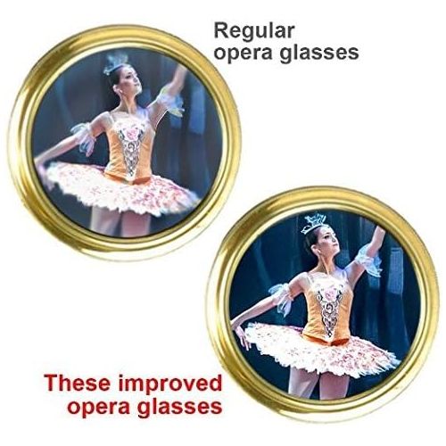  [아마존베스트]3 x 25 Opera Glasses w/Crystal Clear Optic (CCO) Platinum with Silver Trim w/Necklace Chain by HQRP
