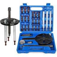 21 in1 Bearing Puller, Bearing Puller Set, Inner Hole Three-Jaw Puller, with Curved Hook and Red Steel Collet Multifunctional Bearing Removal Tool, with Heavy Duty Portable Storage Case Blue