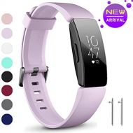 [아마존베스트]HQzon Compatible Bands/Clips Replacement for Fitbit Inspire & Fitbit Inspire HR Fitness Tracker, Made of Soft Comfortable Silicone（Band-Purple-S）