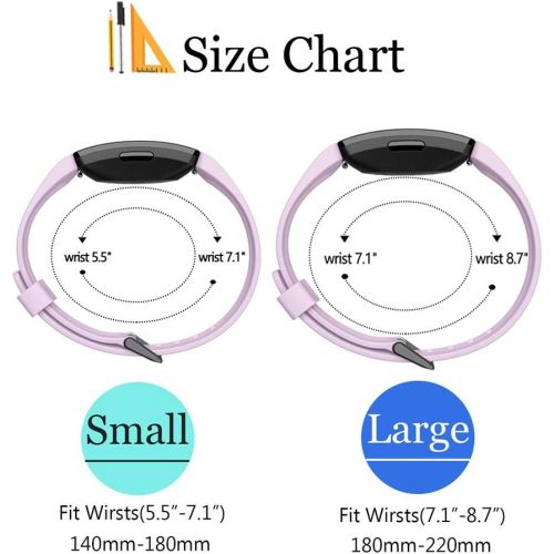  [아마존베스트]HQzon Compatible Bands/Clips Replacement for Fitbit Inspire & Fitbit Inspire HR Fitness Tracker, Made of Soft Comfortable Silicone（Band-Purple-S）