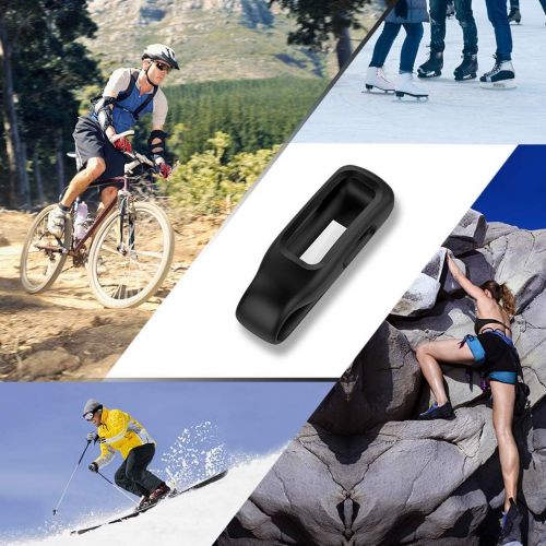  [아마존베스트]HQzon Clip Holder Compatible with Fitbit Inspire 2 Fitness Tracker, Soft Silicone Replacement Case for Inspire 2,Black