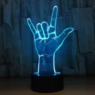 HRUIHKV 3D LED I Love You Sign Language Night Light USB Novelty 7 Colors Mood Gesture Table Lamp Kids Bedside Decor Sleep Lighting Gifts