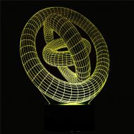 HRUIHKV Magical Optical Illusion 3D Mood Lamp USB Table Decorative Lamp Roller Spiral Lamp Illusion Luminaria GX159